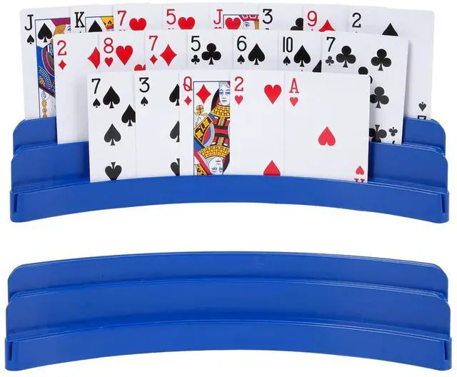 Main image of 2 Pack Three-Layer Design Playing Cards HoldersPlaying Card Holder for Kids Adults Hands Free Card Holder for Family Card Game Nights Poker Parties