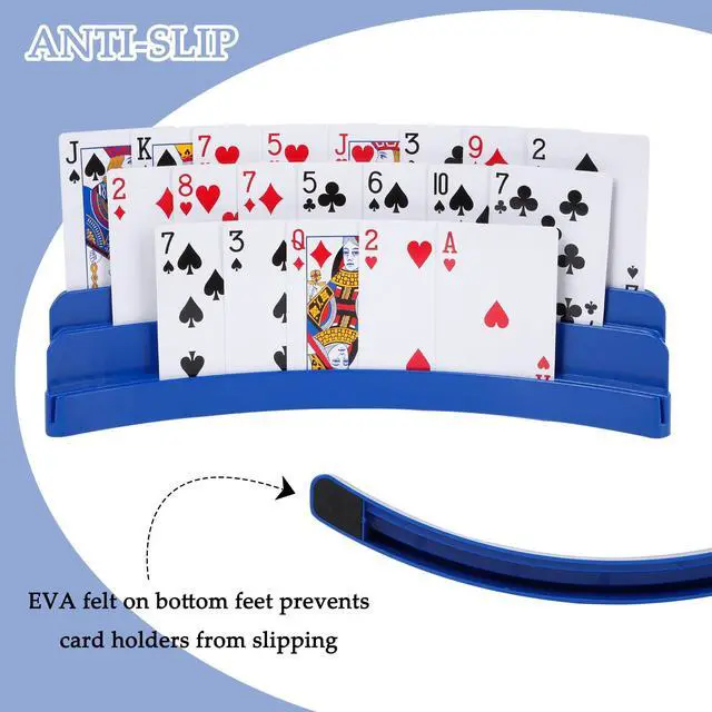Alt view image 2 of 6 - 2 Pack Three-Layer Design Playing Cards HoldersPlaying Card Holder for Kids Adults Hands Free Card Holder for Family Card Game Nights Poker Parties