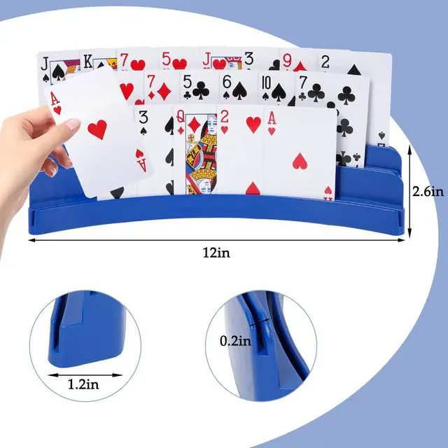 Alt view image 4 of 6 - 2 Pack Three-Layer Design Playing Cards HoldersPlaying Card Holder for Kids Adults Hands Free Card Holder for Family Card Game Nights Poker Parties