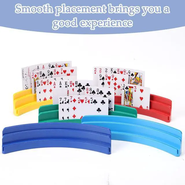 Alt view image 5 of 6 - 2 Pack Three-Layer Design Playing Cards HoldersPlaying Card Holder for Kids Adults Hands Free Card Holder for Family Card Game Nights Poker Parties