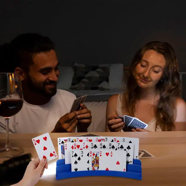 Alt view image 6 of 6 - 2 Pack Three-Layer Design Playing Cards HoldersPlaying Card Holder for Kids Adults Hands Free Card Holder for Family Card Game Nights Poker Parties