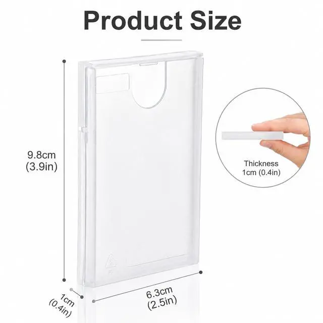 Alt view image 2 of 7 - 6 Pack Small Plastic Storage Containers Box, Plastic Business Name Card Holder, Slim Portable Clear Business Card Case for Men & Women, Clear Pocket Credit Card Case (3.9 x 2.5 x 0.4 inches)
