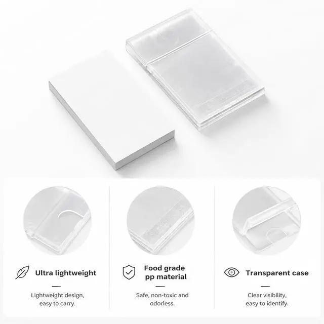 Alt view image 6 of 7 - 6 Pack Small Plastic Storage Containers Box, Plastic Business Name Card Holder, Slim Portable Clear Business Card Case for Men & Women, Clear Pocket Credit Card Case (3.9 x 2.5 x 0.4 inches)