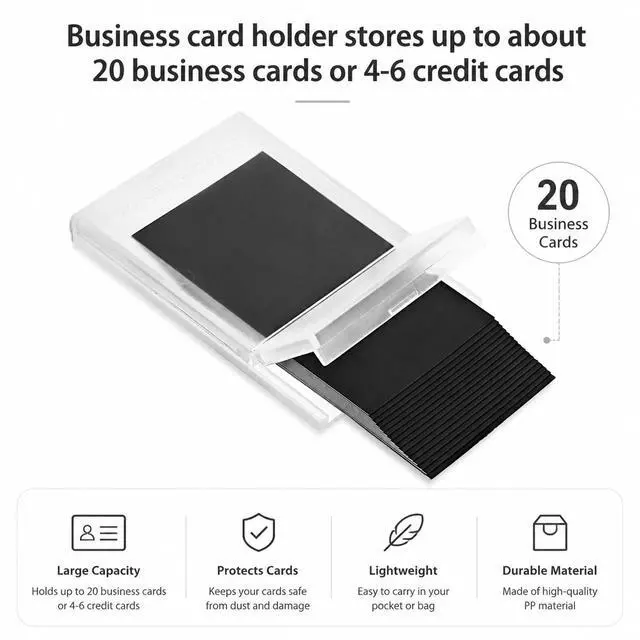 Alt view image 7 of 7 - 6 Pack Small Plastic Storage Containers Box, Plastic Business Name Card Holder, Slim Portable Clear Business Card Case for Men & Women, Clear Pocket Credit Card Case (3.9 x 2.5 x 0.4 inches)