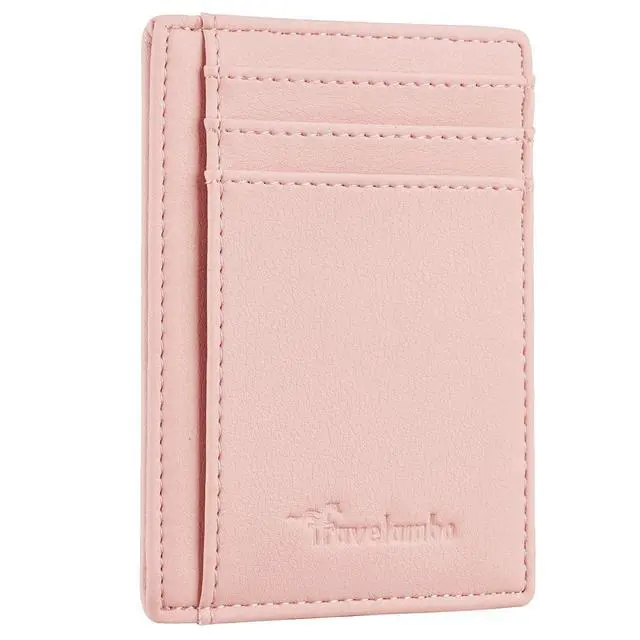 Main image of Front Pocket Wallet Minimalist Leather Slim Wallet RFID Blocking Medium Size(VP Pink)