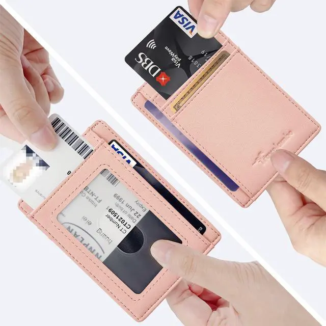 Alt view image 3 of 7 - Front Pocket Wallet Minimalist Leather Slim Wallet RFID Blocking Medium Size(VP Pink)