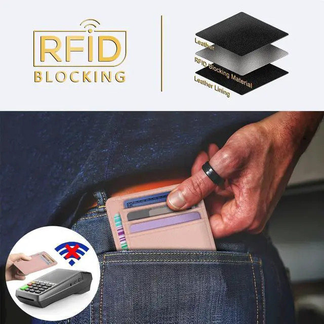 Alt view image 4 of 7 - Front Pocket Wallet Minimalist Leather Slim Wallet RFID Blocking Medium Size(VP Pink)