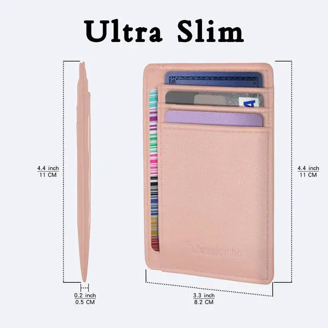 Alt view image 7 of 7 - Front Pocket Wallet Minimalist Leather Slim Wallet RFID Blocking Medium Size(VP Pink)
