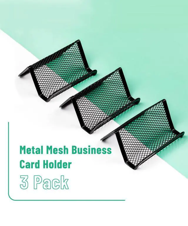 Alt view image 2 of 7 - Metal Mesh Business Card Holders, 3 Pack, Black