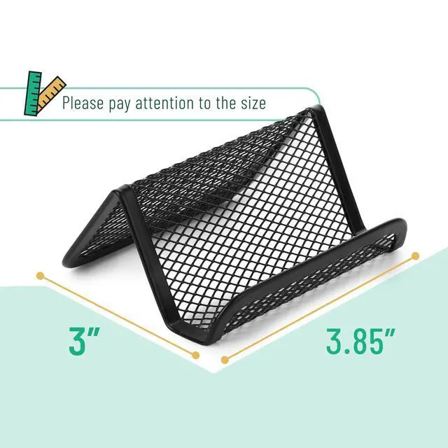 Alt view image 3 of 7 - Metal Mesh Business Card Holders, 3 Pack, Black