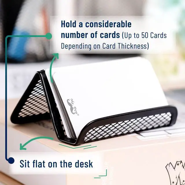 Alt view image 7 of 7 - Metal Mesh Business Card Holders, 3 Pack, Black