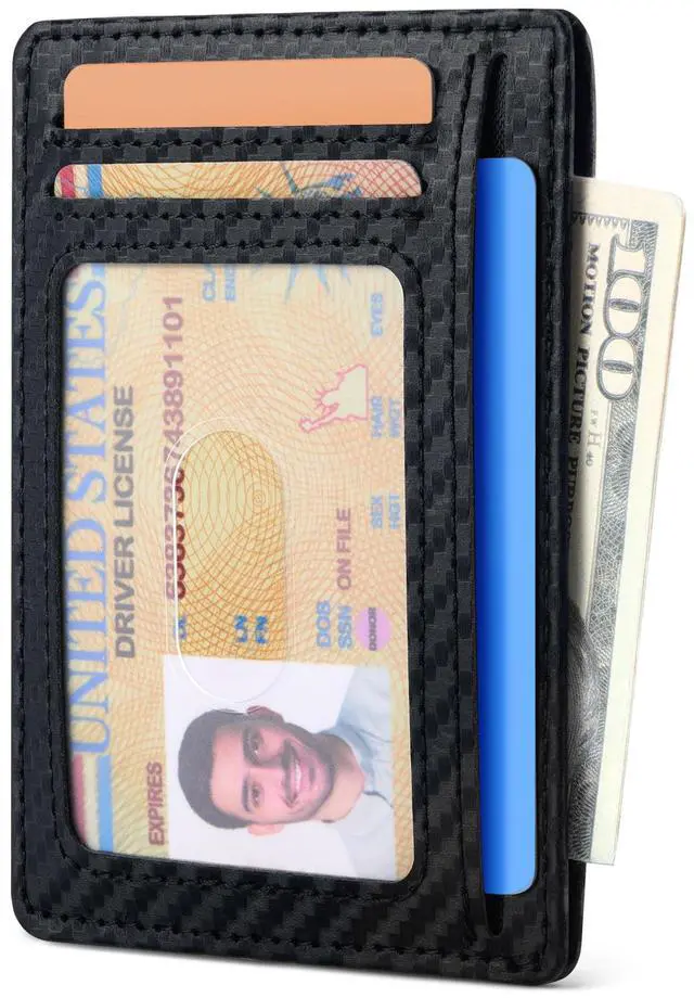 Alt view image 2 of 7 - Slim Minimalist Front Pocket Wallet for Men, RFID Blocking Credit Card Holder, Thin Travel ID Card Case, Gifts for Men