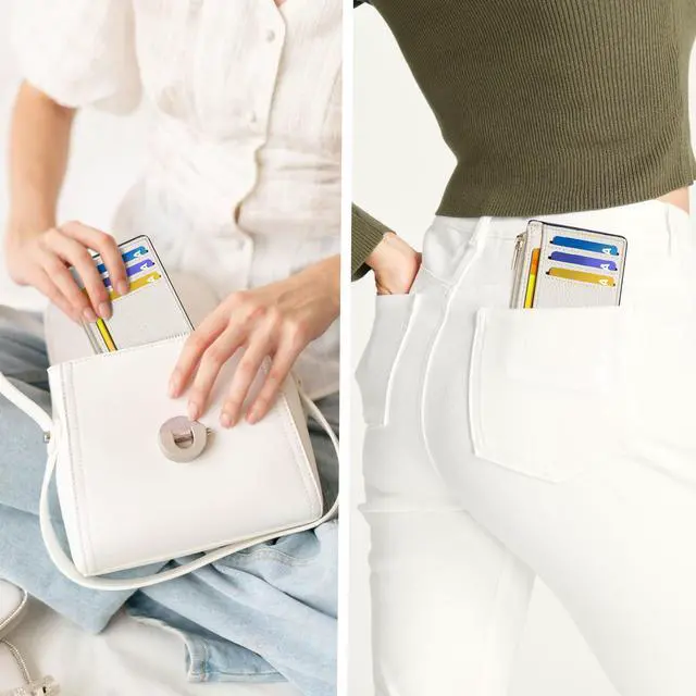 Alt view image 6 of 7 - Womens Credit Card Holder Wallet, Small Slim RFID Blocking Sleeve