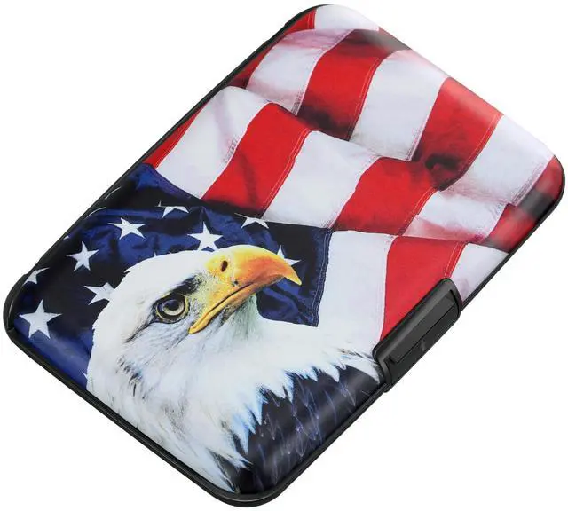 Main image of Mini RFID Aluminum Wallet Credit Cards Holder Business Card Case Metal ID Case for Men WomenFlag2