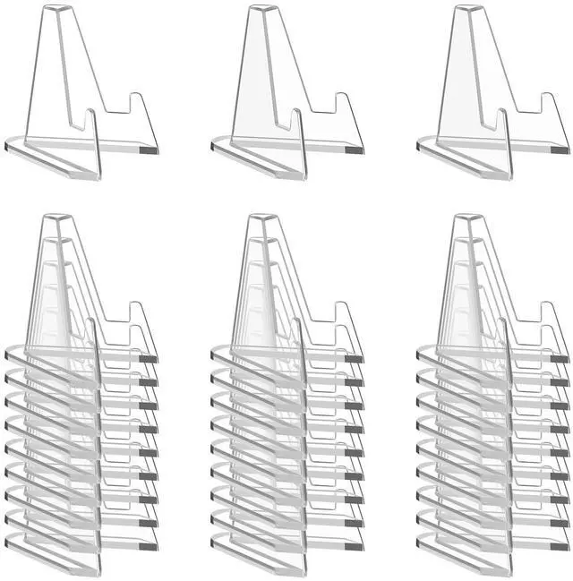 Main image of 30 Pack Arcylic Card Display Stands, Mini Clear Easel Stand Holder for Sports Graded Challenge Coin Trading Baseball Psa Football Card