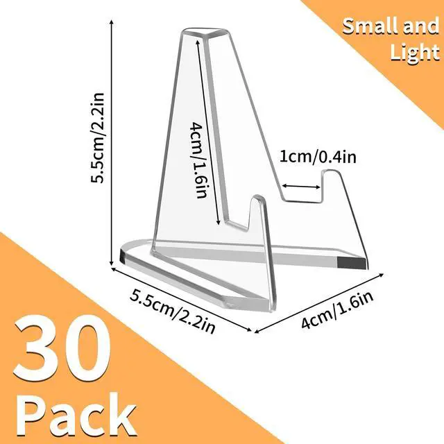Alt view image 2 of 7 - 30 Pack Arcylic Card Display Stands, Mini Clear Easel Stand Holder for Sports Graded Challenge Coin Trading Baseball Psa Football Card