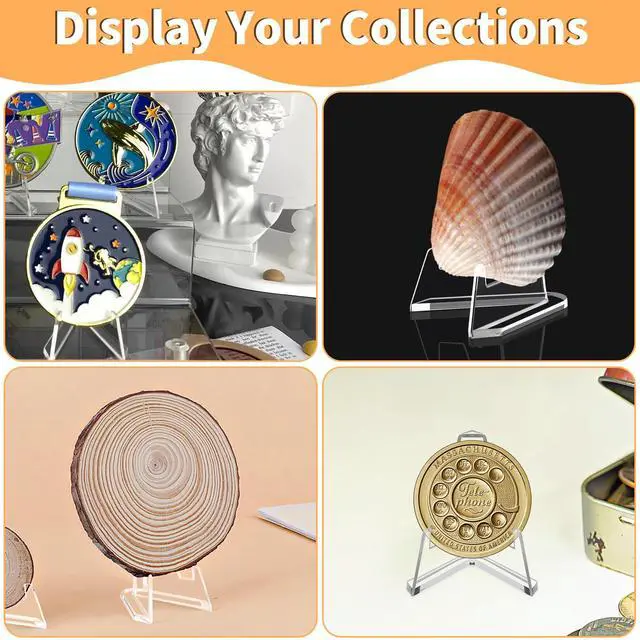 Alt view image 3 of 7 - 30 Pack Arcylic Card Display Stands, Mini Clear Easel Stand Holder for Sports Graded Challenge Coin Trading Baseball Psa Football Card