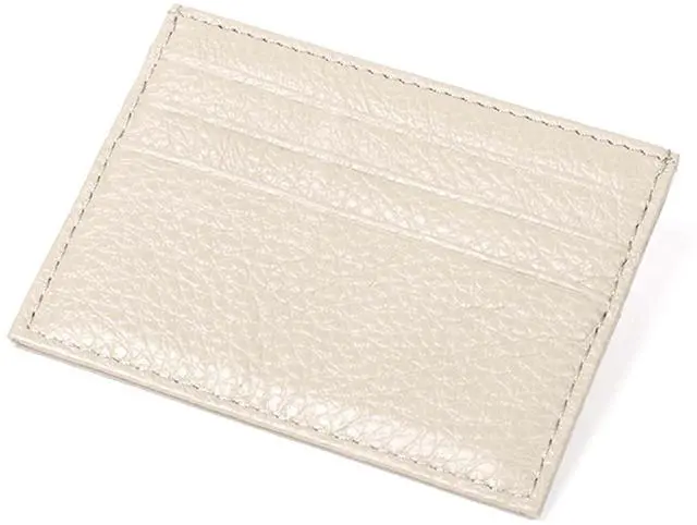 Main image of Super Slim Genuine Leather Credit Card Wallet (Off-White)