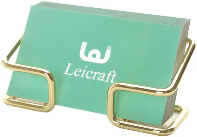 Main image of Business Card Holder for Desk, Cute Metal Card Organizers and Office Desk Accessories for Men and Women (Golden)