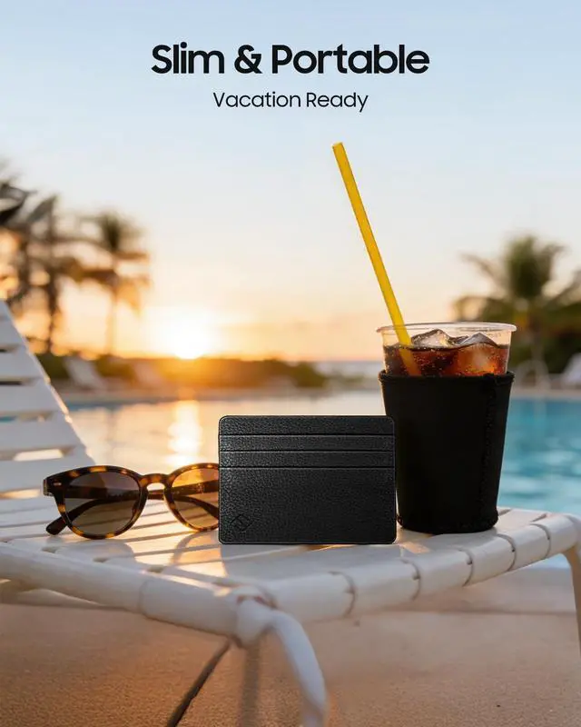 Alt view image 5 of 7 - Slim Minimalist Front Pocket Wallet, RFID Blocking Credit Card Holder Card Cases with ID Window for Men Women, Black