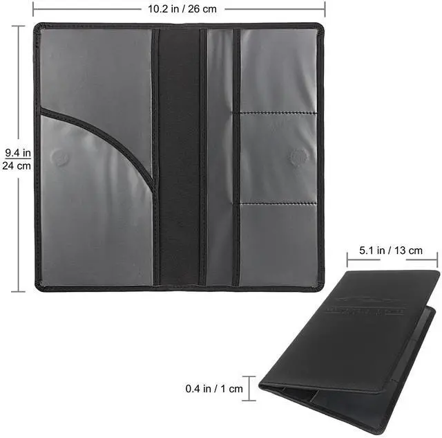 Alt view image 2 of 7 - Premium Car Registration & Insurance Card Holder, Black