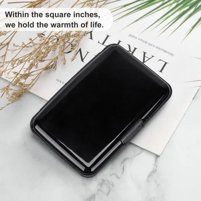 Alt view image 6 of 7 - Mini RFID Aluminum Wallet Credit Cards Holder Business Card Case Metal ID Case for Men Women (Black)