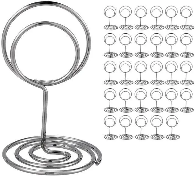 Main image of 30PCS Table Number Holders Place Card Holder - Photo Holders for Tables, Cards Stand Name Menu Clips, Table Sign Holders for Wedding Anniversary Birthday Party, Silver