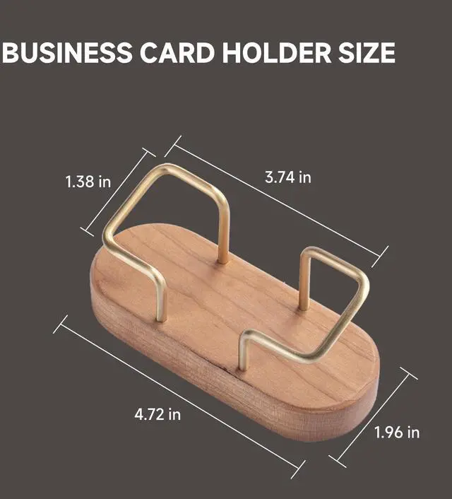 Alt view image 7 of 7 - Business Card Holder for Desk, Wooden Creative Business Card Display for Desk, Wood Business Card Stand for Office, Tabletop (Cherry 1pack)