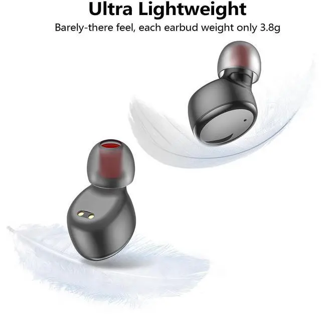 Alt view image 5 of 6 - Wireless Earbuds Bluetooth 5.3 in Ear Buds Light Weight Headphones,Deep Bass Sound,Built in Mics Headset,Clear Calls Earphones for Sports Workout Glossy Black