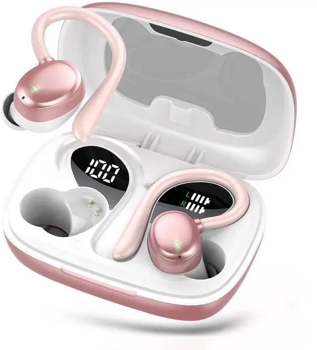 Main image of Bluetooth Headphones Wireless Earbuds 72hrs Playtime Wireless Charging Case Digital Display, Ear Buds with Earhook,IPX7 Waterproof, Deep Bass 2.0,Over-Ear Earphones for Sport Running
