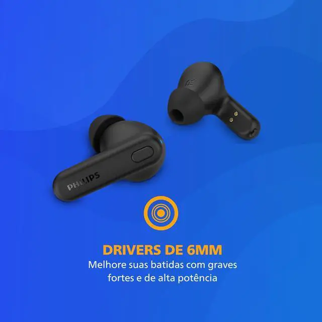 Alt view image 4 of 7 - TAT1108 Wireless Earbuds,True Wireless Headphones,Powerful Bass with 6 mm Driver,Clear Call with AI Mic,15-Hour Battery Life,Bluetooth v5.3,IPX4 Rating,Ergonomic Design for Comfort,Black