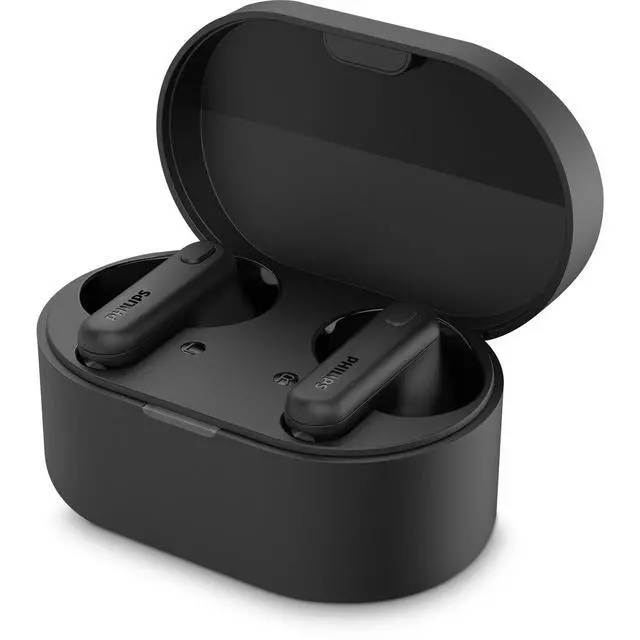 Alt view image 6 of 7 - TAT1108 Wireless Earbuds,True Wireless Headphones,Powerful Bass with 6 mm Driver,Clear Call with AI Mic,15-Hour Battery Life,Bluetooth v5.3,IPX4 Rating,Ergonomic Design for Comfort,Black