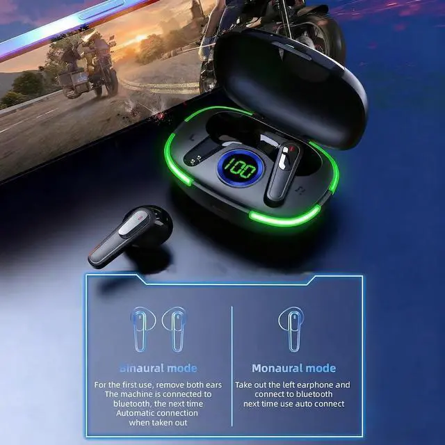 Alt view image 6 of 6 - Wireless Bluetooth Earbuds, Bluetooth 5.3, 20-Hour Battery Life, Hi-Fi Stereo Sound, LED Digital Display, Waterproof Design, Suitable for Phones, Work, and Various scenarios.