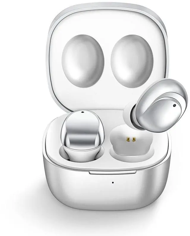 Main image of Wireless Earbuds Deep Bass Stereo Sound Bluetooth Earbuds 120H True Wireless Headphones with Ear Caps (S/M/L) for Samsung S26/S25/S24/S23/S22 Ultra Z Flip 5/4/3/Fold 5/4 iPhone 16/15/14 Silver