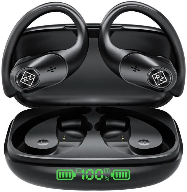 Main image of Wireless Earbuds Bluetooth Headphones 96H Playtime LED Display Waterproof Built in Mic Deep Bass Sound Secure Over Ear buds Earhooks for iPhone Android Samsung Cell Phones Sport Workout Gaming Running