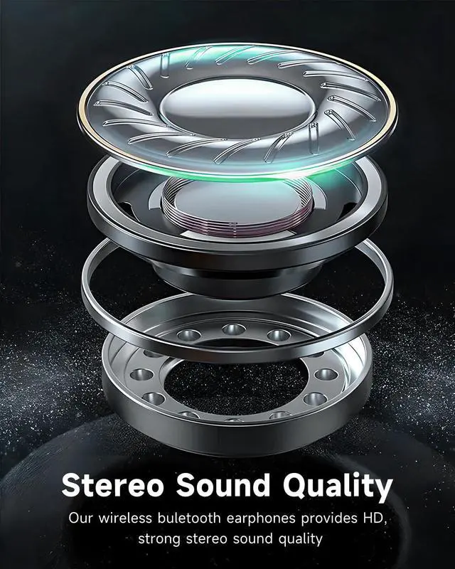Alt view image 6 of 6 - Wireless Earbuds Bluetooth Headphones 96H Playtime LED Display Waterproof Built in Mic Deep Bass Sound Secure Over Ear buds Earhooks for iPhone Android Samsung Cell Phones Sport Workout Gaming Running