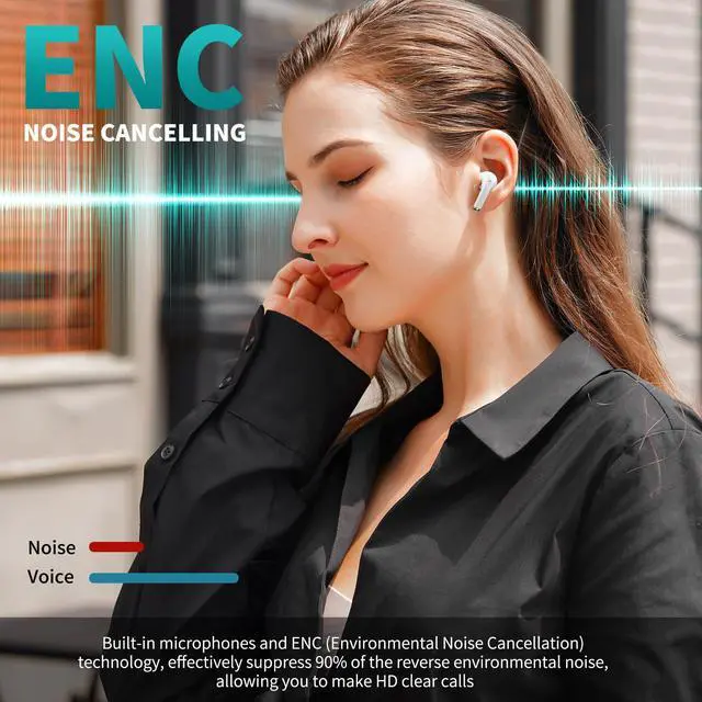 Alt view image 4 of 7 - Wireless Earbuds for iPhone 17 16 Pro Max Air 15 14 13 12 11 XR XS Bluetooth 5.3 Headphones Noise Isolation Earphones for Galaxy S26 S25 S24 Ultra S23 S22 HiFi Bass Stereo Earphone for Google