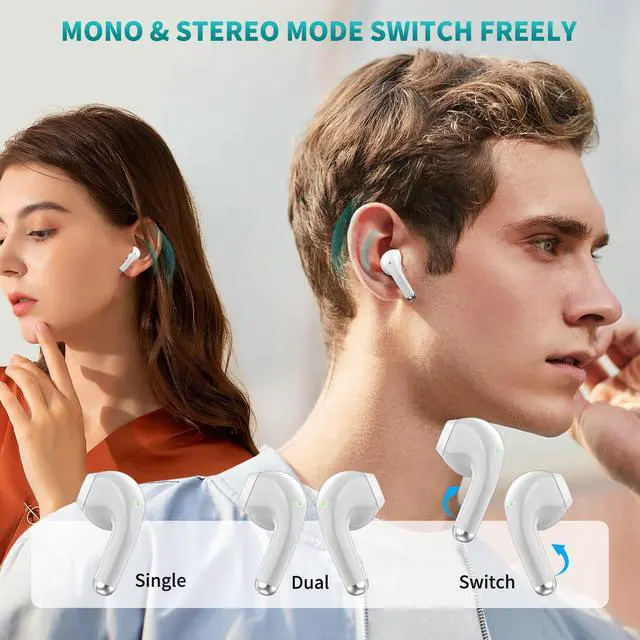Alt view image 7 of 7 - Wireless Earbuds for iPhone 17 16 Pro Max Air 15 14 13 12 11 XR XS Bluetooth 5.3 Headphones Noise Isolation Earphones for Galaxy S26 S25 S24 Ultra S23 S22 HiFi Bass Stereo Earphone for Google