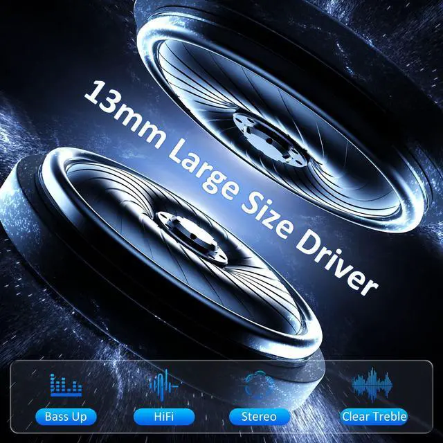 Alt view image 3 of 7 - Wireless Earbuds Bluetooth 5.4, 6 Mic ENC Noise Cancelling Clear Call, in Ear Buds Deep Bass HiFi Stereo Sound, Big Dual LED Display 48H Playtime Earphones, IPX7 Waterproof Headphones for Android iOS