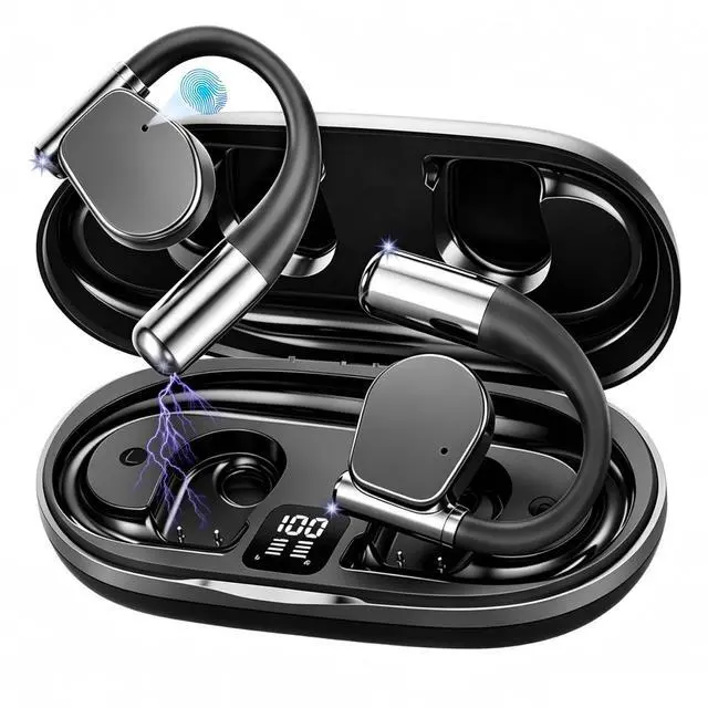 Main image of Open-Ear Wireless Earbuds with an earhook Design, Bluetooth 5.3, LED Battery Indicator, 75-Hour Battery Life, and Comfortable fitIdeal for Sports, Travel, and the Office
