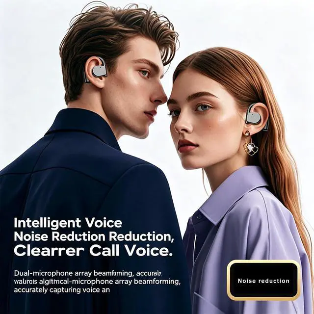 Alt view image 3 of 7 - Open-Ear Wireless Earbuds with an earhook Design, Bluetooth 5.3, LED Battery Indicator, 75-Hour Battery Life, and Comfortable fitIdeal for Sports, Travel, and the Office
