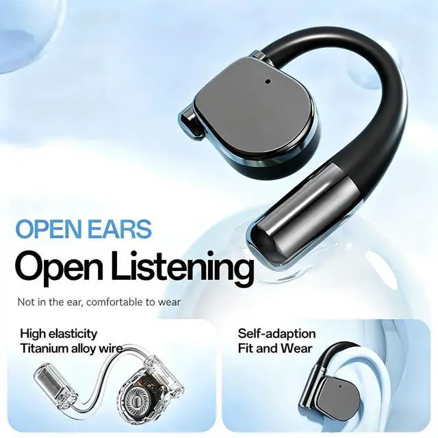 Alt view image 4 of 7 - Open-Ear Wireless Earbuds with an earhook Design, Bluetooth 5.3, LED Battery Indicator, 75-Hour Battery Life, and Comfortable fitIdeal for Sports, Travel, and the Office