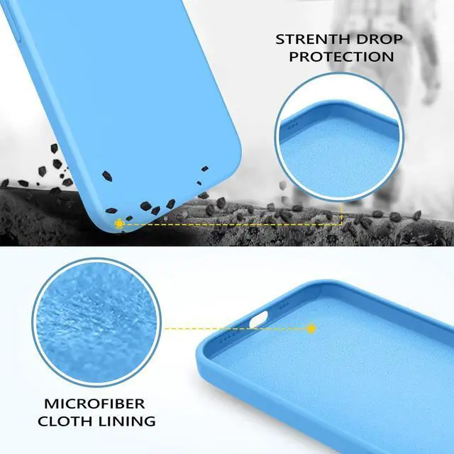 Alt view image 3 of 7 - Compatible with iPhone 13 Case 6.1 Inch Liquid Silicone Soft Gel Rubber Slim Thin Microfiber Lining Cushion Texture Cover Shockproof Protective Phone Case for iPhone 13, Blue