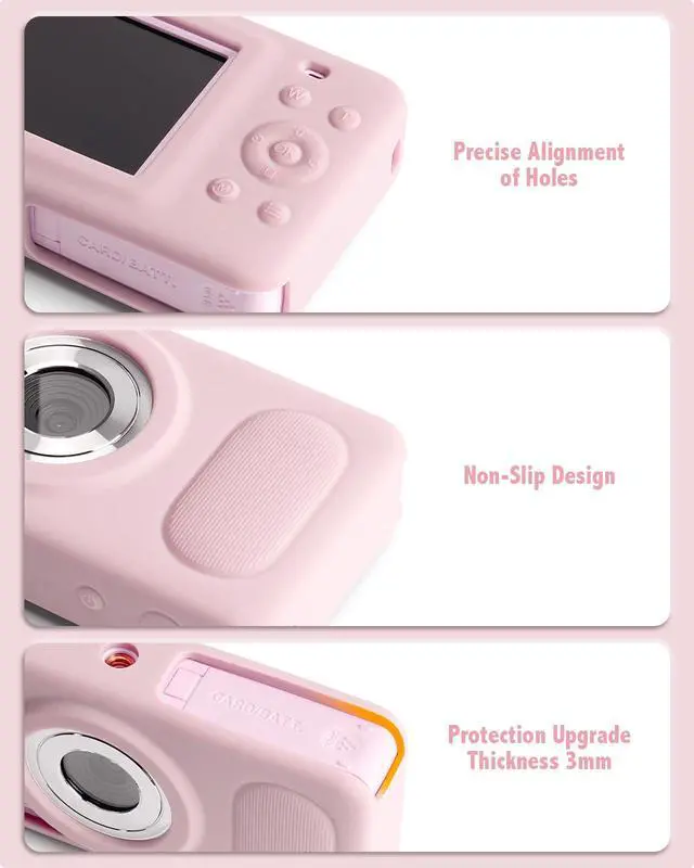Alt view image 4 of 7 - Silicone Camera Case for CAMKORY DC403 Digital Camera, Soft Case Cover Slim Rubber Camera Sleeve, Protective Travel Cover, Lightweight, Anti-Scratch