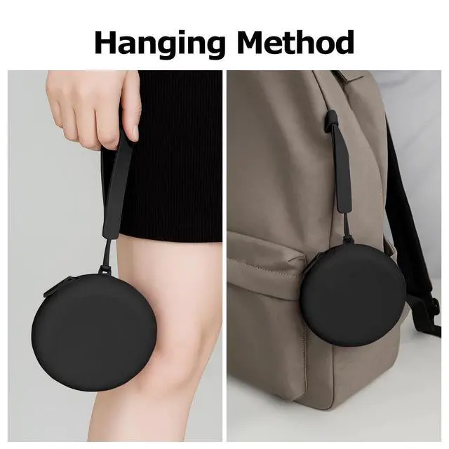 Alt view image 6 of 7 - Silicone Bag Suitable for AirPods Charging Case Cover Holder, Headphone Case Tech Pouch Organizer for Accessories with Cable Management, Earbud Case & Coin Purse for Travel, Black