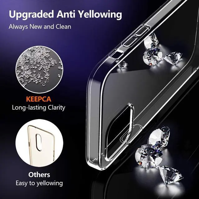 Alt view image 4 of 7 - Clear Case for iPhone 12, Slim Thin Soft Skin Silicone Flexible TPU Rubber Gel Lightweight Shockproof Anti-Scratch Protective Case Cover for iPhone 12 Pro,Crystal Clear