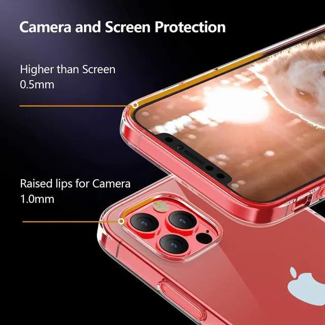 Alt view image 3 of 7 - Clear Case for iPhone 12, Slim Thin Soft Skin Silicone Flexible TPU Rubber Gel Lightweight Shockproof Anti-Scratch Protective Case Cover for iPhone 12 Pro,Crystal Clear