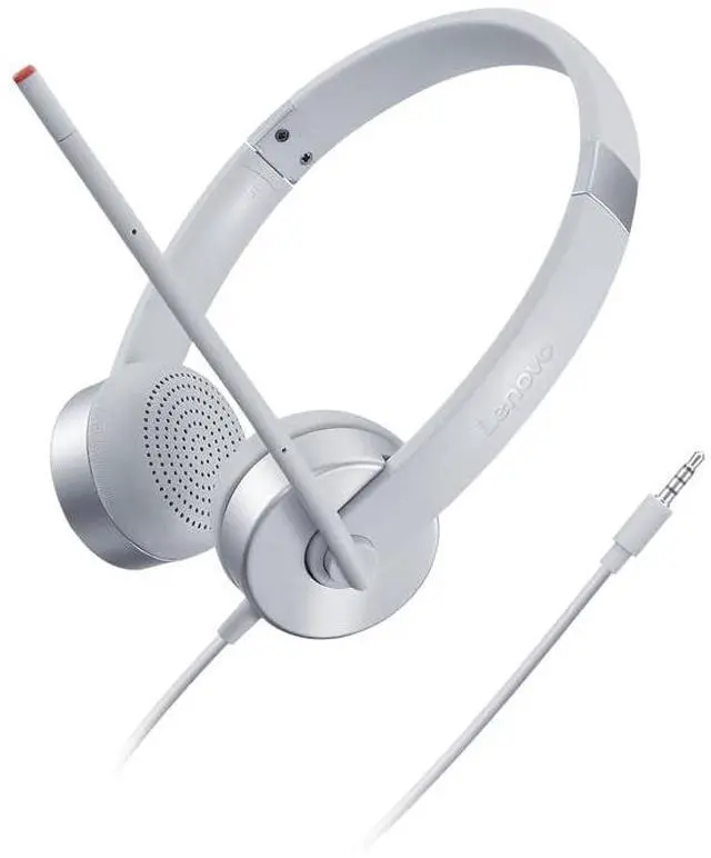 Alt view image 4 of 7 - 100 Stereo Analog Headset, 3.5mm, 180° Boom Microphone, Memory-Foam Earcups, GXD1B60597, Cloud Grey