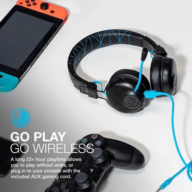 Alt view image 3 of 6 - Play Gaming Wireless Headset with Retractable Boom mic, AUX Cord, Console Compatible, Black