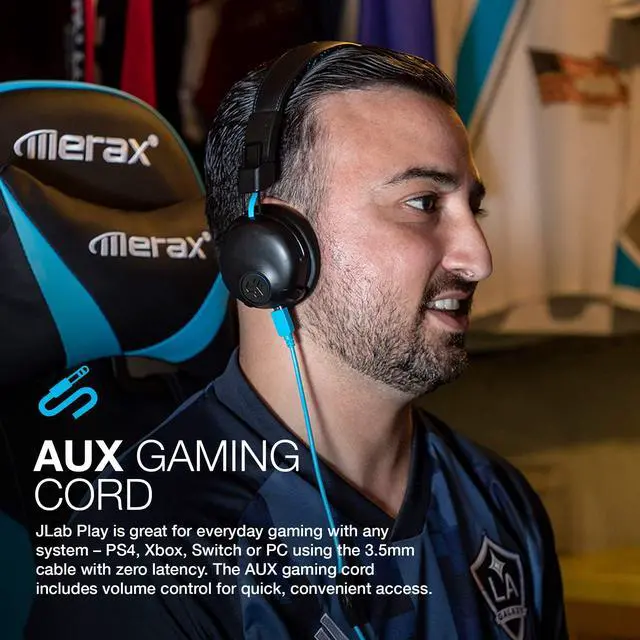 Alt view image 6 of 6 - Play Gaming Wireless Headset with Retractable Boom mic, AUX Cord, Console Compatible, Black